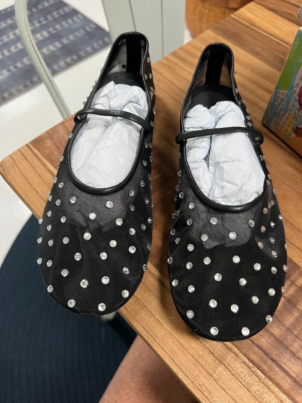 Black embellished Swanlake Jeffrey Campbell ballet flat